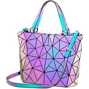 🆕luminous purses geometric handbags holographic reflective crossbody bag NWT